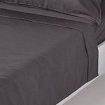 HOMESCAPES 1000 Thread Count Egyptian Cotton Grey Flat Sheet Super King Size Luxury Bed Sheet