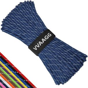 VVAAGG Reflective Paracord Rope 100FT, 7 Strand Nylon para Cord Lanyard Utility 550 Parachute Cord, 4mm Thin Tent Rope for Outdoor Camping Hiking (Navy Blue)