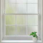 rabbitgoo Window Films for Privacy Frosted Fluted Glass Privacy Film Decorative Removable Static Cling Reeded Window Sticker Anti-UV Sun Blocking Covering for Home Office Door, 44.5 x 200cm