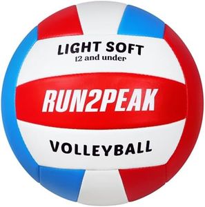 RUN2PEAK Light Soft Volleyball - Light Volleyball Designed for Beginners Kids Youth Teen - Lightweight Volleyballs for Indoor Outdoor Beach Backyard Official Size 5 Training Volley Ball