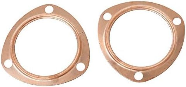 LucaSng 2 PCS 3 Inch Copper Header Exhaust Collector Gaskets, Exhaust Gaskets, Durable, Reusable for SBC BBC 302 350 454 383 Exhaust Gaskets (3 Bolt Pattern)