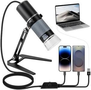 Bysameyee 1080P USB Microscope with Metal Stand, 50X-1000X Handheld Digital Microscope Camera Compatible with iPhone/Android/Windows/Mac