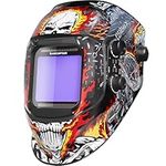 ARCCAPTAIN Auto Darkening Welding Helmet, 3.94"X3.66" Large Viewing Screen True Color Welding Hood with 4 Arc Sensor Solar Powered, Wide Shade 4-5/5-9/9-13 Welding Mask