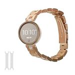 kwmobile Replacement Strap Compatible with Garmin Lily Sport Strap - 5.5-8.7 inches (14-22 cm) Stainless Steel Straps - Rose Gold