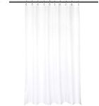 Barossa Design Waterproof Fabric Shower Stall Curtain Liner Microfiber 54" W x 78" H - Hotel Quality, Machine Washable, White Shower Liner for Bath Tub, 54x78