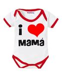 PrintEasy� Cotton I Love My Mama Red and White Unisex Kids Rompers for Baby Boys & Girls