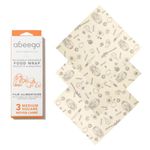 Abeego, The Original Beeswax Food Storage Wrap - Set of Three 10" Natural Square Sheets