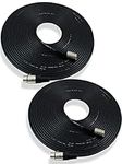 GLS Audio 50ft Mic Cable Patch Cords - XLR Male to XLR Female Black Microphone Cables - 50' Balanced Mike Snake Cord - 2 PACK