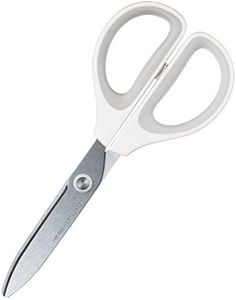 Kokuyo Saxa Scissors, White, Standard Blade, Symmetrical Handle for Both Right-hand and Left-hand, Japan Import (HASA-280W)