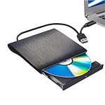 External CD DVD Drive USB 3.0 Type-C, Portable CD/DVD +/-RW Drive, CD DVD Player Reader Writer Compatible with Laptop Desktop PC Windows 11/10/8/7 Linux MAC OS for Laptop CD ROM Burner (Black)