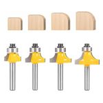 Serplex® 4pcs Roundover Router Bit Set, Router Bits For Wood, 6mm Shank, Radius in 1/8", 1/4", 3/16", 5/16", Bearing Guide for Rounding Edge bit