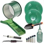 Sluice Monkey M5P Gold Panning Kit 10" & 12" Gold Pans, 6" Mini Classifier Mini Plastic Pocket Sluice Box