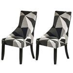 CLGTY Printed Wingback Side Chair Slipcover Stretch, Reusable Armless Wingback Chair Covers Non Slip Washable Arm Chair Protector For Dining Room Banquet-AW-Set of 2