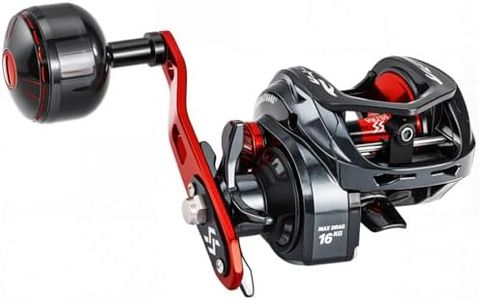 Sougayilang Baitcaster Fishing Reel, 400 Size with 35lbs Max Drag 6.3:1 Gear Ratio, Low Profile Casting Reel for Musky- Right Handed
