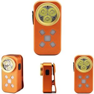 FOSFIS Rechargeable EDC Flashlight, Mini LED Flashights, 500 Lumens Portable Clip-on Light, Pocket Flashlights, Magnetic Small Keychain Flashlight for Signaling, Camping, Emergency (Orange)