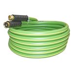 HQMPC Garden Hose 5/8"IDx20' Hose Durable PVC Non Kinking Heavy Water Hose with Brass Hose Fittings (20 FEET)