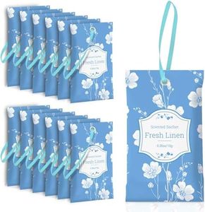 SCENTORINI Scented Sachets for Drawers and Closets, Linen Scent 14 Pack, Long-Lasting Sachets Bags Wardrobe Freshener, for Shoe Wardrobe, Cupboard