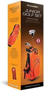 Powerbilt Kids Left Handed Golf Club Set with Bag, Orange Series Ages 3-5 (3 Golf Clubs)