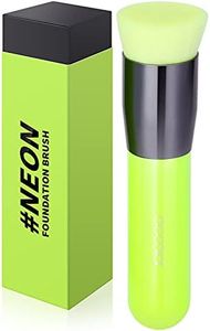 Foundation Brush Docolor Flat Top Kabuki Foundation Professional Synthetic Makeup Brush Perfect for Blending Liquid Cream or Powder Cosmetics Full Coverage Face & Body Brush Premium Makeup Tools, Neon Green