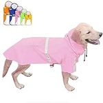 FEimaX Dog Raincoat Waterproof Rain Poncho Reflective Adjustable Coat with Hood for Small Medium and Large Dogs Lightweight Hoodies Pet Windproof Rain Jacket for Outdoor Walking