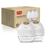 LuvLap Glory Hands-Free Dual Electric Breast Pump for Breastfeeding, Wearable, Portable, 4 Modes & 9 Suction Levels, Type-C Fast Charging, 24mm Breast Shield, White