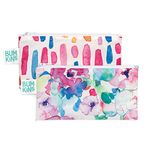 Bumkins Snack Bags, Reusable, Washable, Food Safe, BPA Free, 2-Pack – Watercolor & Brushstrokes
