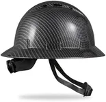SRSAFETY Full Brim Hard Hat Carbon Fiber Design 6 Point Adjustable Ratchet Suspension OSHA Approved ABS Work Helmet for Men&Women ANSI Z89.1 Type I Class C (Black)