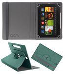 Acm Designer Rotating Leather Flip Case Compatible with Kindle Fire Hd 7 2012 2nd Gen Cover Stand Turquoise