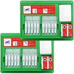 Blue Lion CE Approved Eye Wash 20ml Pod Complete Station + No16 Eye Pad Dressing - Twin Station Pack