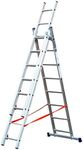 TB Davies Light Duty 2.3m Triple Section Aluminium Extension Ladder Combi Step Ladder Made in Italy EN131