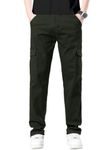 TOPLOT Men's Cotton Cargo Pants || Cargo for Men || Straight-Leg Cargo for Men || Men Cargo Pant (Men-Cargo-5212-Olive-32)