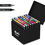 Markers 80 Colors Alcohol Markers Brush & Chisel Tip Markers for Adult Drawing Painting Outlining Sketching,Waterproof Ink Coloring Markers for Artists Outdoor Indoor Marking Colorful Gift