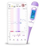 Digital Basal Thermometer Ovulation with Backlight LCD Display, Premom APP(NOT Bluetooth), 1/100th Degree High Precision, Memory Recall, Ovulation Tracking, Charting & Natural Family Planning, Purple