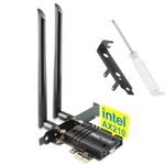 WiFi Card, Ubit Tri-Band 5400Mbps WiFi 6E 6GHz PCIe WiFi Card, BT 5.2, AX210 Wireless WLAN Adapter with MU-MIMO,OFDMA,Ultra-Low Latency, Supports Windows 10/11 (64bit)