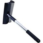 Polyte Window Squeegee for Car Windshields and Window Cleaning Tool, Extendable Aluminum Handle 36-50 cm (Black)