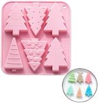 Christmas Tree Silicone Mold, 1 x Christmas Tree Chocolate Mould Baking Mould Soap Melt Candy Cake Jelly Baking Molds for Christmas Decoration Family Party DIY