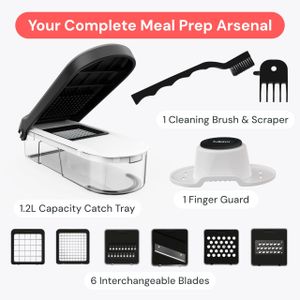 6-in-1 Vegetable Chopper – White Multi-Function Food Dicer Slicer