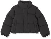 Amazon Essentials Girls' Modern Matte Puffer, Black, 2 Years