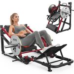 Hip Thrust Machine Glute Bridge: Foldable Glute Workout Equipment Heavy-Duty Butt Exercise Bench for Home Gym, Plate-Loaded with Adjustable Footboard, Targets Glutes & Lower Body, Men & Women Red