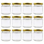 U-Pack 100ml 3.3 fl.oz Glass Jar with Gold Lid for Honey Jam Gift