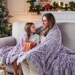 GONAAP Faux Fur Throw Blanket Super Soft Cozy Plush Fuzzy Shaggy Blanket for Couch Sofa Bed (Frosty Purple, Throw(50"x60"))