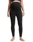 CRZ YOGA Womens Butterluxe Maternity Leggings Over The Belly 28" - Workout Activewear Yoga Pregnancy Pants Buttery Soft Black Medium