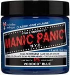 MANIC PANIC Voodoo Blue Hair Dye - Classic High Voltage - Semi Permanent Dark Cyan Hair Color With Greenish Undertones - Vegan, PPD And Ammonia-Free (4oz)