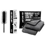 CAR101 450GSM Multipurpose Microfiber Cloth (Pack of2) & Zip Zap Ceramic Wax Car Duster - Combo | Ultra Soft & Scratch-Free | Superior Absorbency |for Car Bike Cleaning Polishing Washing & Detailing
