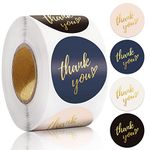 Rattmety 500 Pcs Thank You Stickers, 1.5 Inch Thank You Round lables Stickers, Gold foil Round Thank You for Supporting My Small Business Labels for Handmade Baking Packaging, Cookies, Weddings