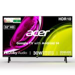 Acer 80 cm (32 inches) Ultra I Series HD Smart LED Google TV AR32HDJGU2841BD (Black)