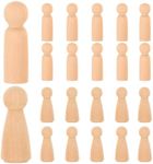 20PCS Wooden Peg Doll Unfinished Wooden People Bodies Angel Dolls For DIY Craft