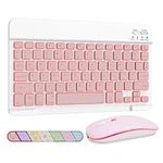 LAMA 7 Colors Backlit Wireless Keyboard and Mouse, Rechargeable Ultra Slim Universal Tablet Keyboard, Portable Bluetooth Keyboard for iPad/Tablet/iOS/Android/Windows/Laptop/Desktop Computer/Phone, PK