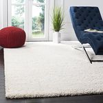 SAFAVIEH Shaggy Rug for Living Room, Dining Room, Bedroom - Milan Shag Collection, High Pile, in Ivory, 155 X 244 cm