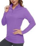 TACVASEN Womens Long Sleeve Tops UPF 50+ UV Sun Protection Shirt Outdoor Performance T-Shirt Cycling Shirt (M, Light Purple)